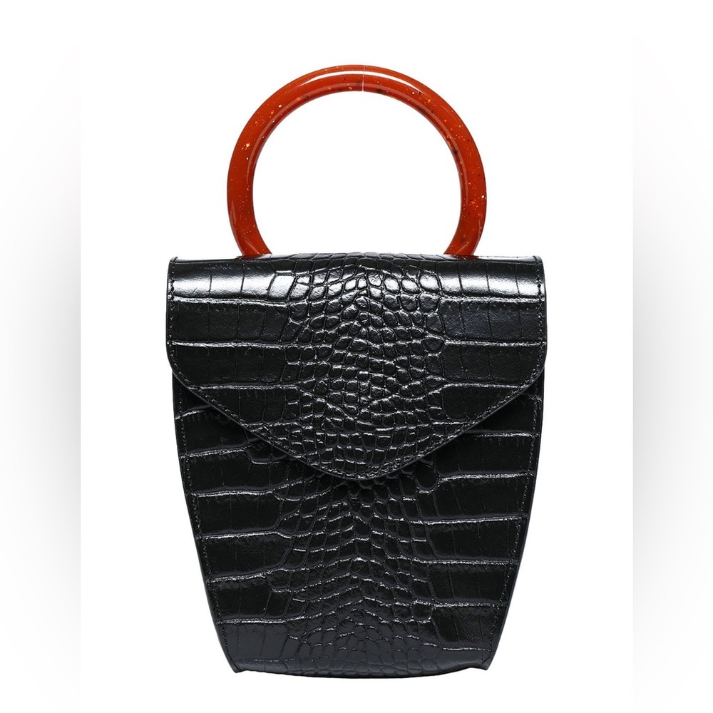 8 by Yoox - Black Pouch-Style Wristlet ag with Ring Handle
